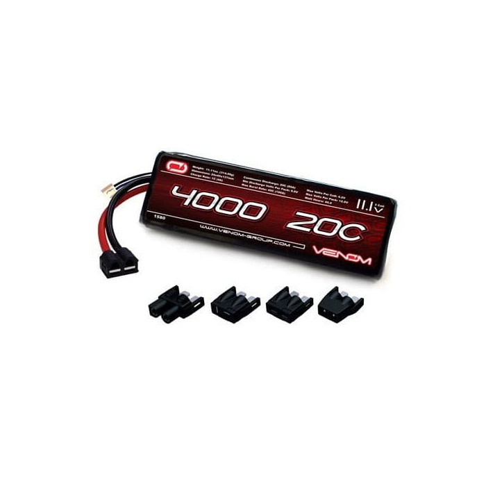 Venom 20C 3S 4000mAh 11.1V LiPo Battery with Universal Plug System