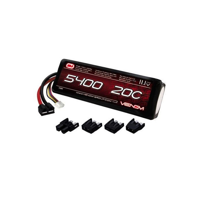 Venom 20C 3S 5400mAh 11.1V LiPo Battery with Universal Plug System