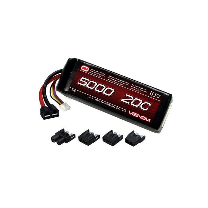 Venom 20C 3S 5000mAh 11.1V LiPo Battery with Universal Plug System