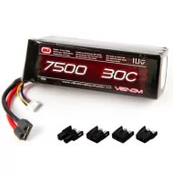 Venom 30C 3S 7500mAh 11.1V 3 Cell RC LiPo Battery Traxxas Deans Tamiya EC3 Plug