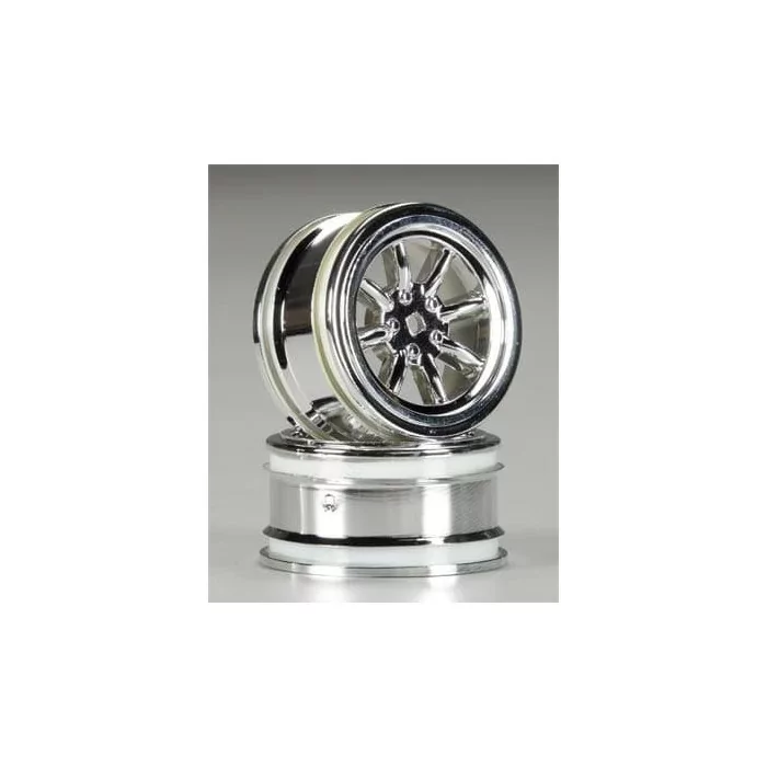 HPI Racing Vintage 8-Spoke Wheel 26mm Shiny Chrom 0mm Offset (2)