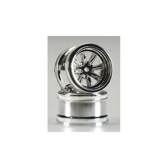 HPI Racing Vintage 8-Spoke Wheel 31mm Shiny Chrom 6mm Offset (2)