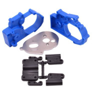 RPM Hybrid Gearbox Housing and Rear Mount Kit for Traxxas 2WD (blue)
