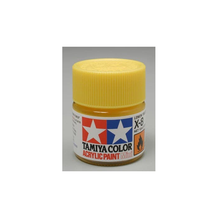 Tamiya Acrylic Mini X-8 Lemon Yellow 1/3 oz