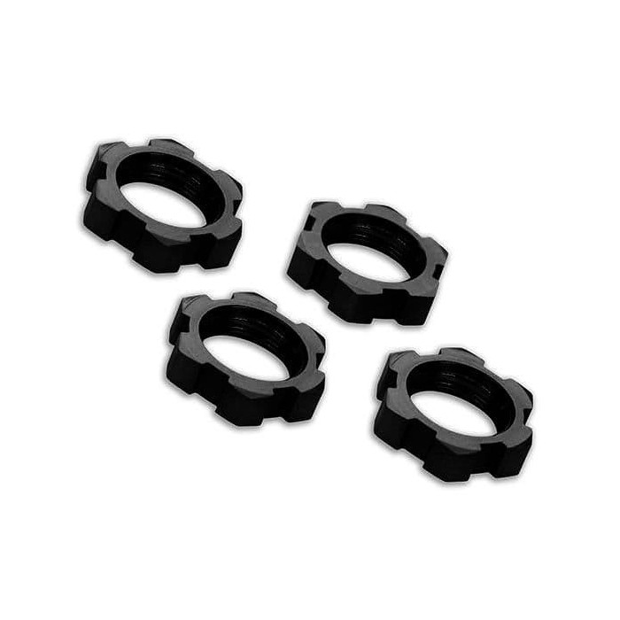 Traxxas Wheel nuts, splined, 17mm, serrated (black-anodized) (4)