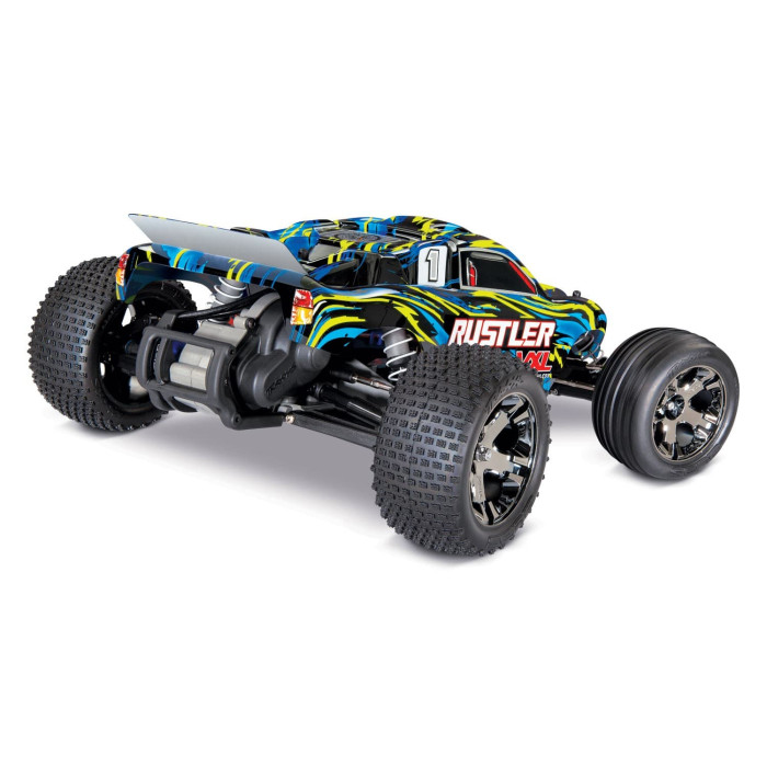 Traxxas Rustler 2WD VXL 2.4GHz TSM 1/10th Stadium Truck (No Battery) (Yellow)