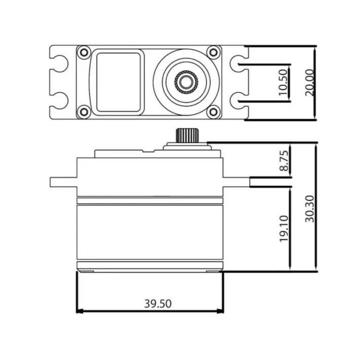 ProTek RC 160T Low Profile High Torque Metal Gear Servo High Voltage/Metal Case - Photo 4