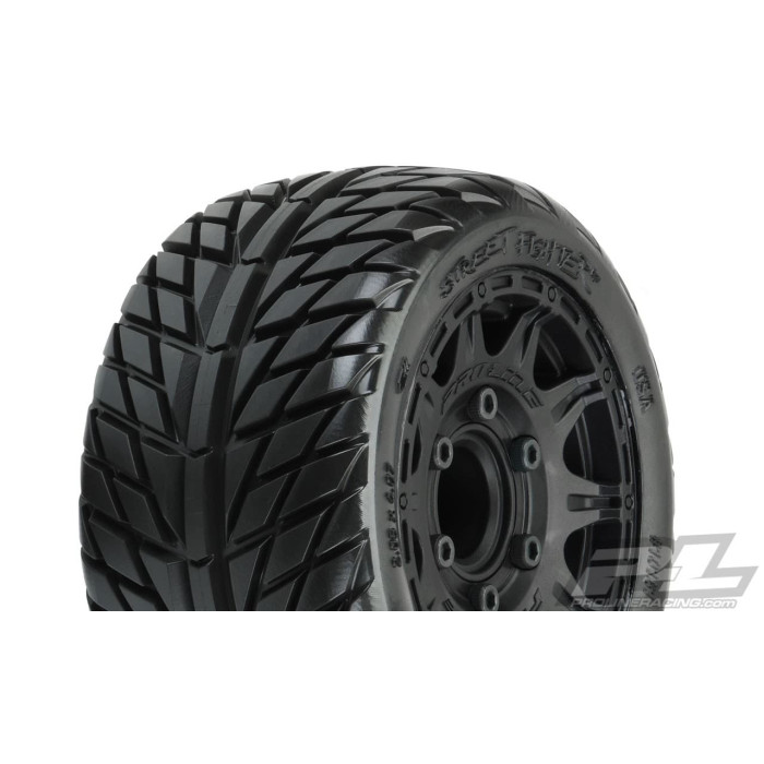 Pro Line Street Fighter LP 2.8" Tires w/Raid Rear Wheels (2) (Black) (M2)_x005F_x000D_ w/12mm Removable Hex