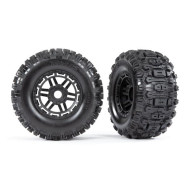 Traxxas tires /wheels, assembled, glued (black wheels, dual profile)