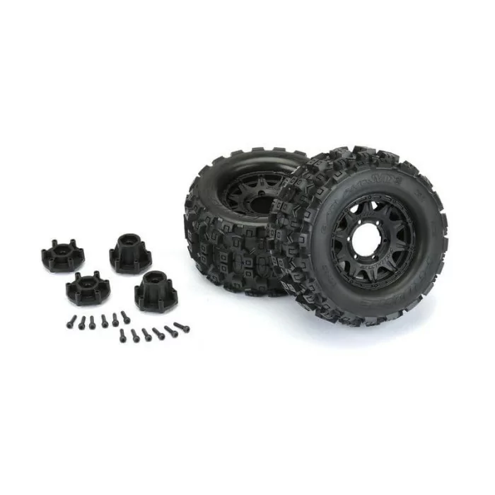 Pro-Line Badlands MX28 2.8" Pre-Mounted Tires w/Raid 6x30 Wheels (2) (M2) (Black) w/Removable Hex - Photo 3