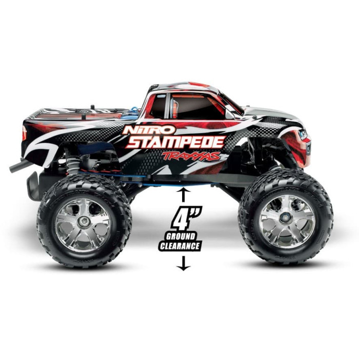 Traxxas Nitro Stampede 1/10 Scale 2WD Monster Truck Silver/Red