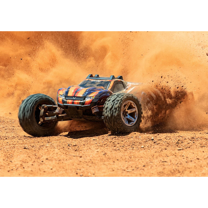 Traxxas Rustler 4X4 VXL 1/10 Brushless Stadium Truck Orange/Blue -RTR(Without Battery & Charger)