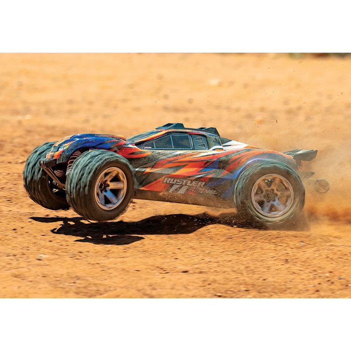 Traxxas Rustler 4X4 VXL 1/10 Brushless Stadium Truck Orange/Blue -RTR(Without Battery & Charger)