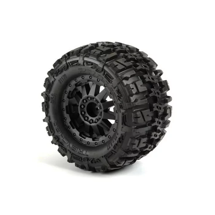 Pro-Line Trencher 2.8" All Terrain Tires Mounted on F-11 Black Wheels for Electric off road Stampede/Rustler (2)