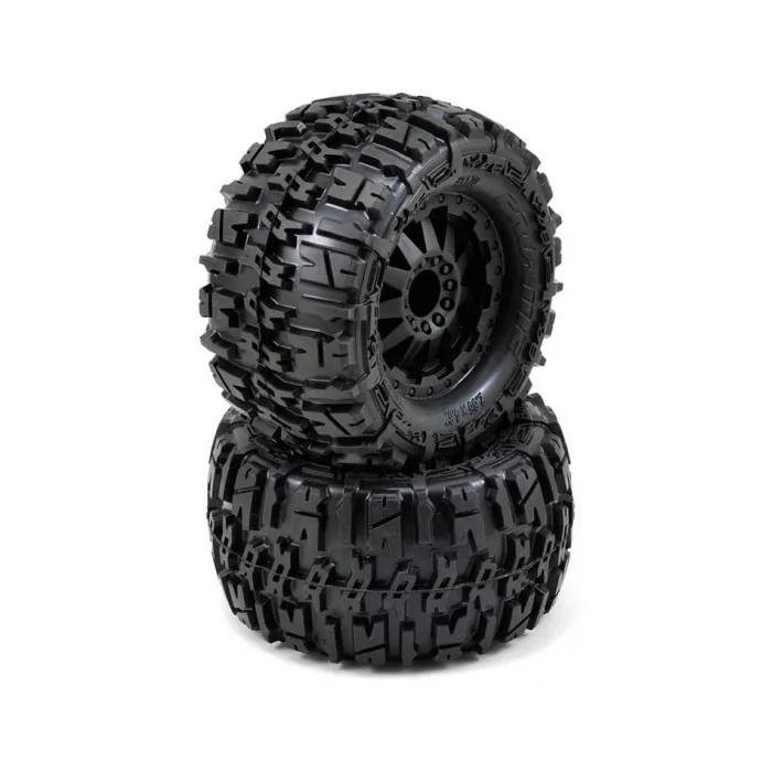 Pro-Line Trencher 2.8" All Terrain Tires Mounted on F-11 Black Wheels for Electric off road Stampede/Rustler (2) - Photo 2