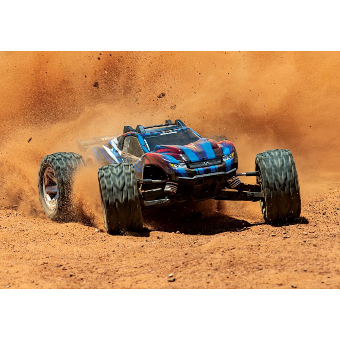 Traxxas Rustler 4X4 VXL 1/10 Brushless Stadium Truck Blue/Red -RTR (Without Battery & Charger)