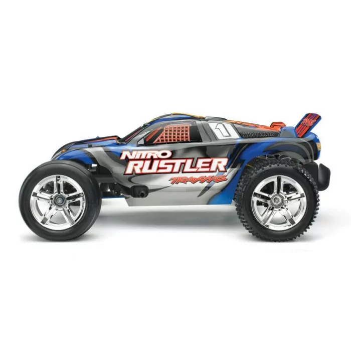 Traxxas Nitro Rustler 1/10 Scale 2WD Stadium Truck Silver/Blue