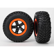Traxxas SCT Wheels & Off-Road Tires 12mm Hex (Black/Orange)
