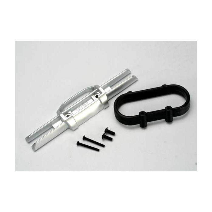 Traxxas Rear Bumper Satin Chrome with Mount & Screws