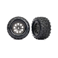 Traxxas Sledgehammer Tires Rear Wheels (2) (Gray)