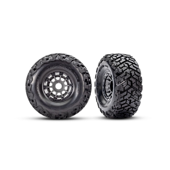 Traxxas Gray Wheels w/ Maxx SC Belted Tires (2)