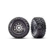 Traxxas Gray Wheels w/ Maxx SC Belted Tires (2)