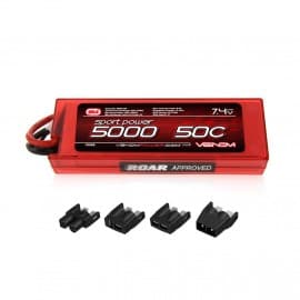 Venom Sport Power 50C 2S 5000mAh 7.4V LiPo Battery ROAR Approved with UNI Plug