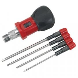 4pc 1/4" drive hex wrench w/ handle metric