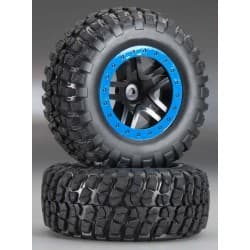 Traxxas Tire/Wheel Assy Glued SCT Split-Spoke Black