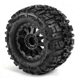 Pro-Line Trencher 2.8" All Terrain Tires Mounted on F-11 Black Wheels for Electric off road Stampede/Rustler (2)