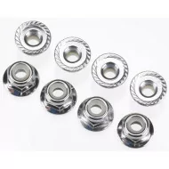 Traxxas Nuts 4mm Flanged Nylon Locking Steel (8)