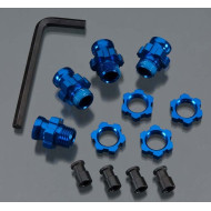 Traxxas Wheel Hub Set 17mm Short(2)Long(2)Blu Slash 2WD