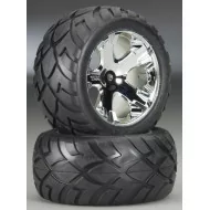 Traxxas Chrome AllStar Wheels, Anaconda Tires Assembled