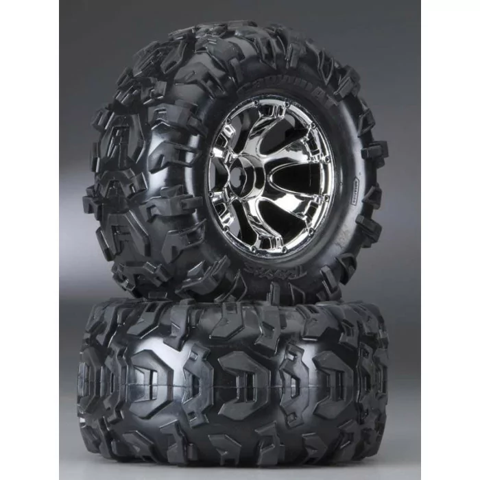 Traxxas Canyon AT Tire/Geode Chrome Wheel Summit (2)