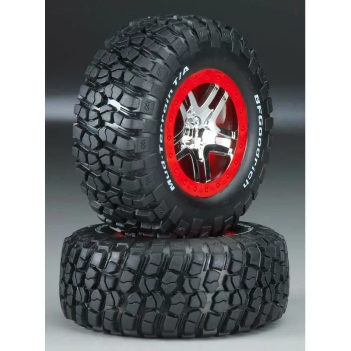 Traxxas Tire/Wheel Assembly Glued Slash 2WD (2)