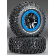 Traxxas Tire/Wheel Assy Glued SCT Split-Spoke Black (2)