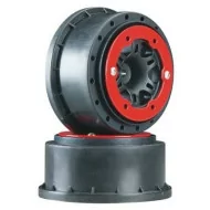 Pro-Line Split Six 2.2"/3.0" Red/Black Bead-Loc Wheels, Slash Rear, Slash 4x4 F/R & Blitz F/R