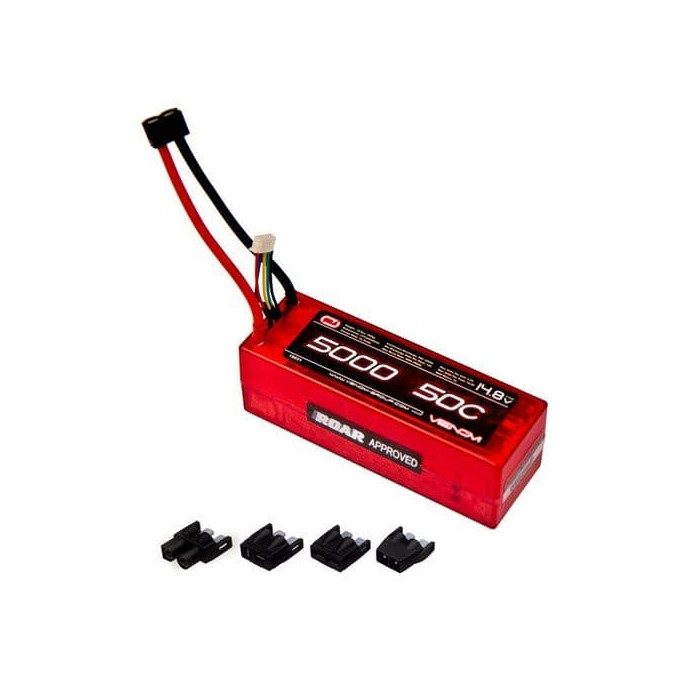 Venom 50C 4S 5000mAh 14.8V Hard Case RC LiPo Battery ROAR Approved with UNI Plug